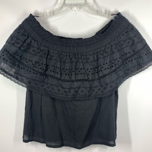 Sofia by Sofia Vergara Women's Off The Shoulder Cha Cha Top Black Medium NWT - Picture 1 of 8